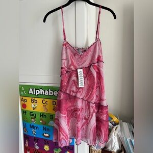 Urban Outfitters Moxie Mini Slip Dress in Pink Combo